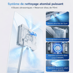 Robot lave-vitres automatique 8000 Pa 4 sprays avec application