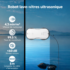 Robot lave-vitres automatique 5300 Pa 4 sprays avec application